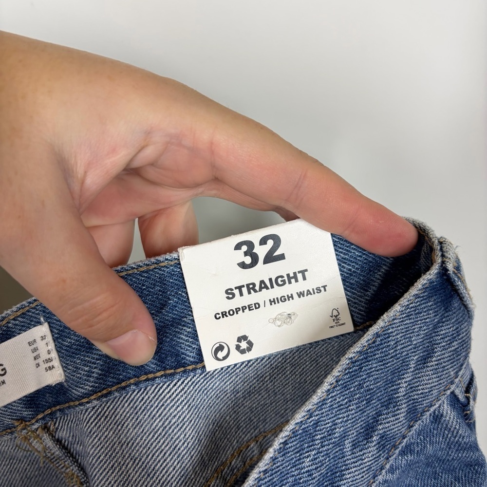 NWT Mango MNG High Rise Straight Leg Jean Size 32 or US 1 - Picture 10 of 11